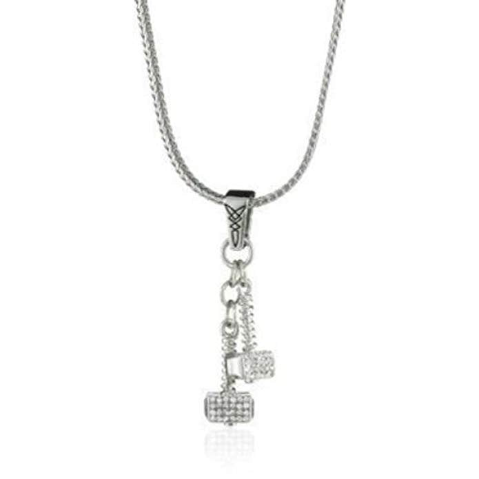 Necklace Thors Hammer Dangle Crystal Hammer Superhero Hero Necklace vintage jewelry Image 1