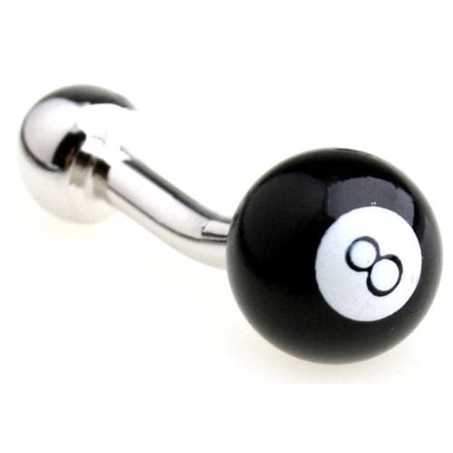 8 Pool Billiards Player Behind the Eight Ball Corner Pocket Straight Post Cufflinks Cuff Links Image 1