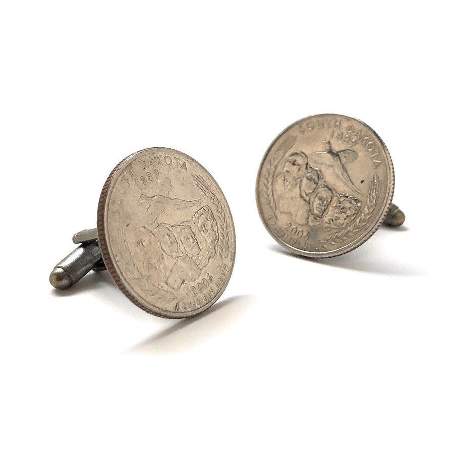 Enamel Cufflinks South Dakota State Quarter Enamel Coin Jewelry Money Currency Finance Cuff Links Designer Jewelry Image 2