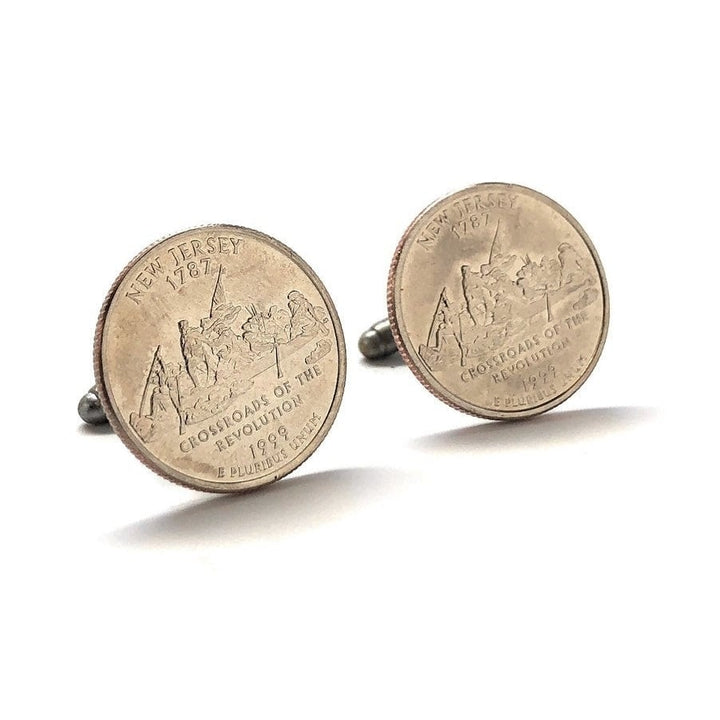 Cufflinks Jersey Suit Flag State Enamel Coin Jewelry USA United States America East Cost Revolutionary War Image 1