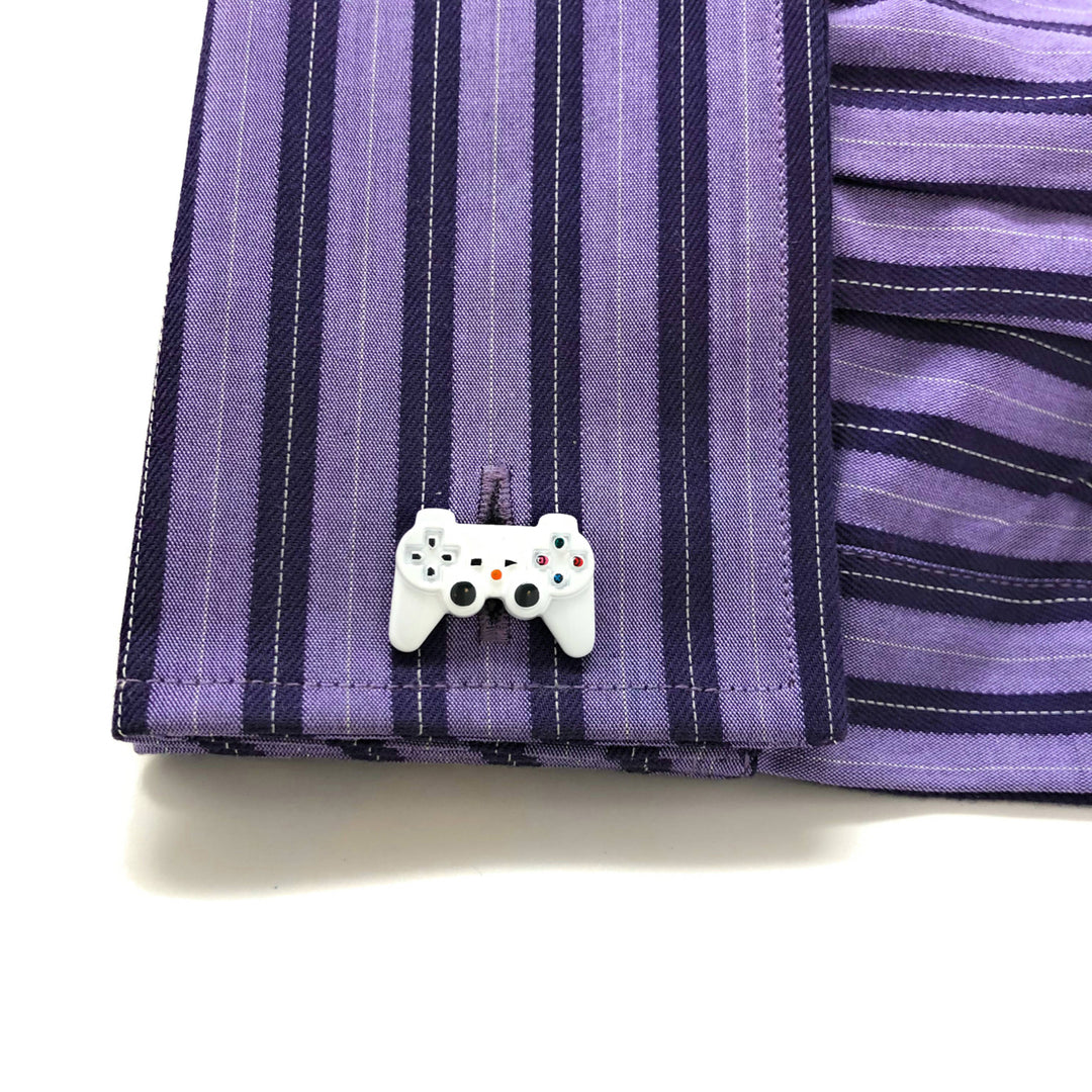 Video Game Controller Cufflinks White Video Gamer Cuff Links Fun Nerdy Cool Unique Gift Box White Elephant Gifts Image 4