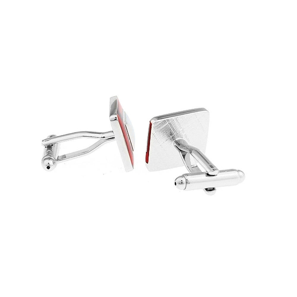 Red Power Square Cufflinks Power Design Corporate Raider Broker President CEO Cuff Control Leader Cuff Links Comes with Image 2