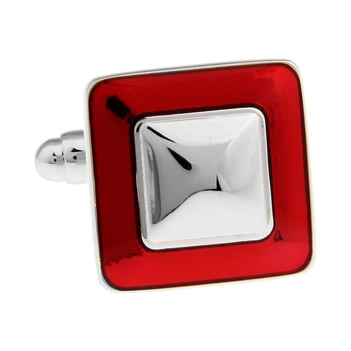 Red Power Square Cufflinks Power Design Corporate Raider Broker President CEO Cuff Control Leader Cuff Links Comes with Image 3