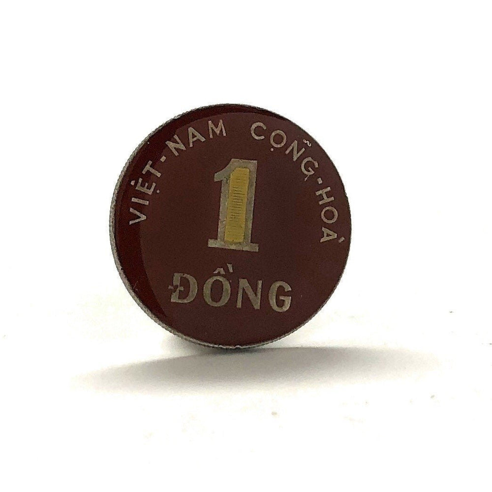 Enamel Pin Hand Painted Vietnam War Enamel Coin 1 Dong Lapel Pin Tie Tack Travel Souvenir Coins Keepsakes Cool Fun Comes Image 2