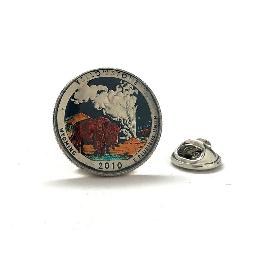 Yellowstone Quarter Enamel Pin National Park Lapel Pin US Mint Enamel Coin Tie Tack Souvenir Coins Keepsakes NPS Highly Image 1