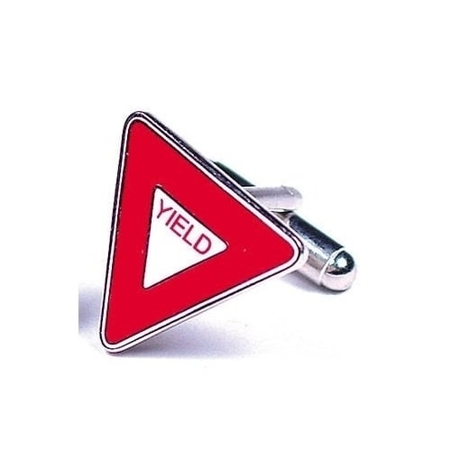 Yield Road Sign Cufflinks Transportation Cufflinks Cuff Links Image 1