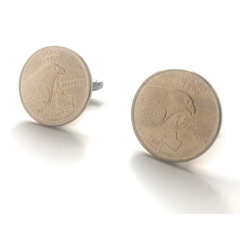 Cufflinks Idaho State Quarter Enamel Coin Jewelry Money Currency Finance Accountant Gem State Comes with Gift Box Image 4