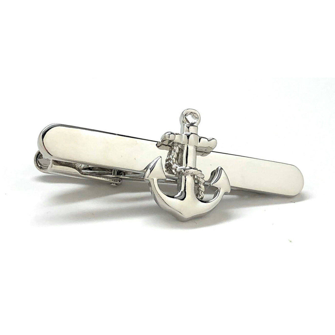 Boat Anchor Tie Clip Silver Tone Fashion Fun Cool Unique Mens Tieclip Tie Clasp Cruise Ship Sailor Comes with Box Image 3