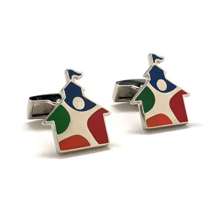 School House Cufflinks Educator Cufflinks Children School Teacher Education School Board District Principal Cuff Links Image 1