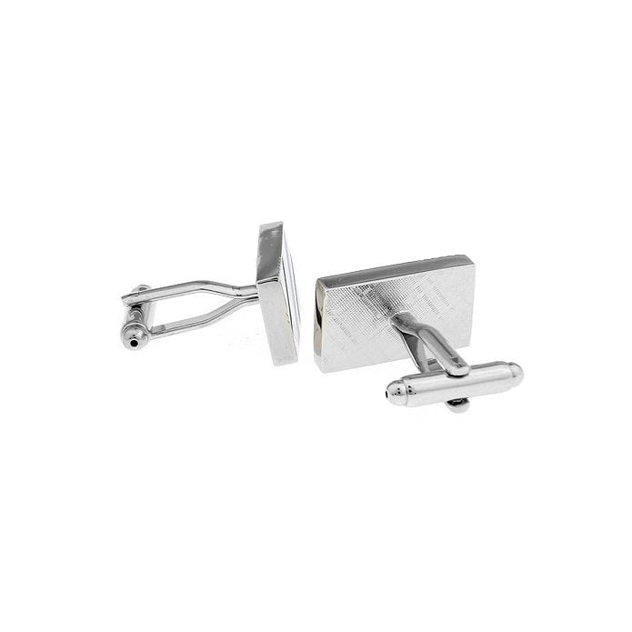 Silver Shade Purple Lavender Stripes Rectangle Cuff Links Mens Executive Cufflinks Image 3