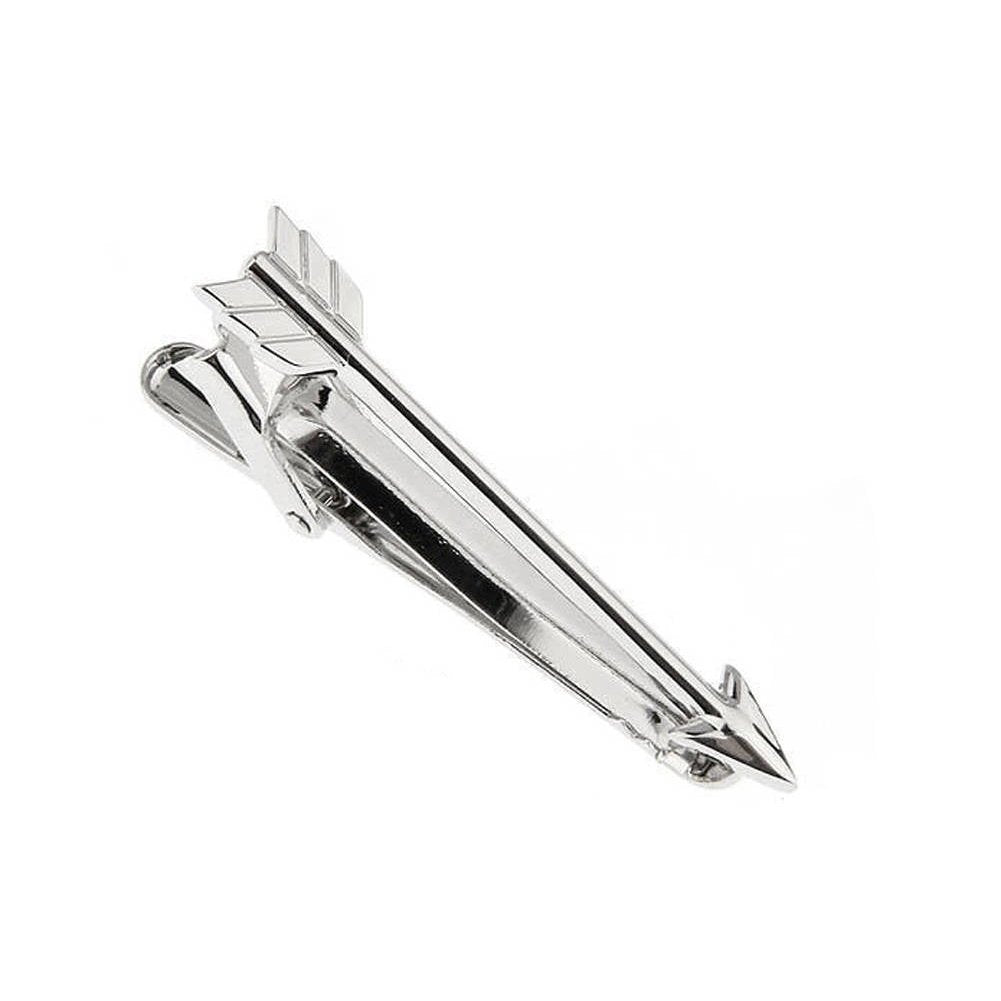 Shot Through the Heart Arrow Classic Mens Tie Clip Tie Bar Silver Tone Very Cool Comes with Gift Box Image 1