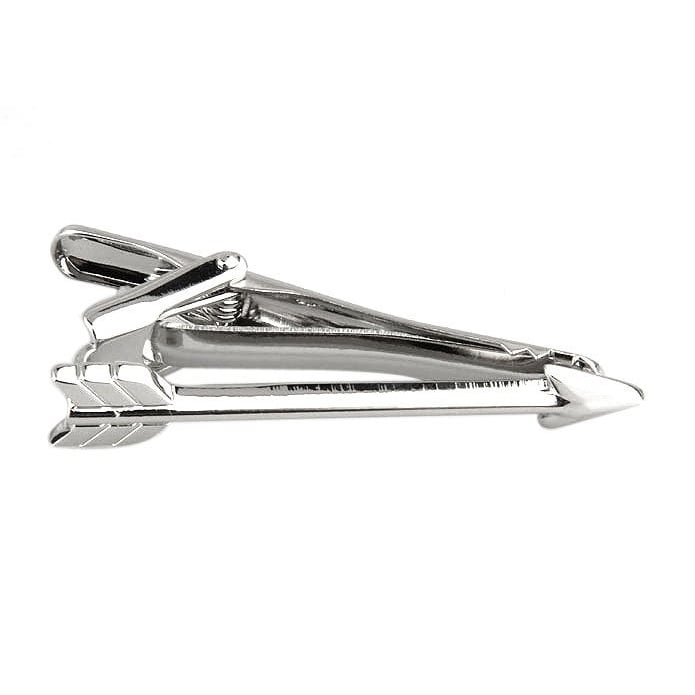 Shot Through the Heart Arrow Classic Mens Tie Clip Tie Bar Silver Tone Very Cool Comes with Gift Box Image 2