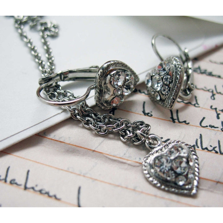 A Drop in My Heart Earrings Zarina Crystal Studded Wedding Lever Back Silk Road Jewelry Image 4
