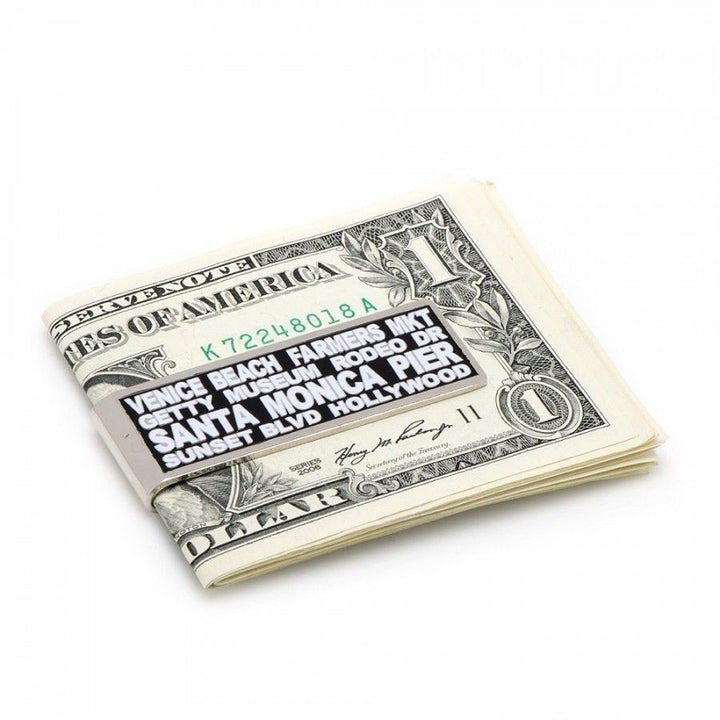 Los Angeles California Black and White Hi Lights Money Clip Image 2