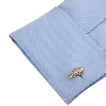 Gold and Silver Fish Carp Groper Cufflinks Fish Sports Jewelry Great Gift for the Outdoorsman Cuff Links Image 3