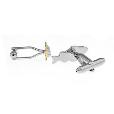 Gold and Silver Fish Carp Groper Cufflinks Fish Sports Jewelry Great Gift for the Outdoorsman Cuff Links Image 4