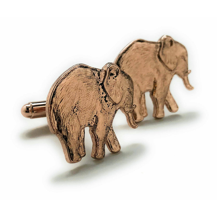 Elephant Cufflinks Rose Gold Antique Majestic Beautiful Walking Elephant Cool Cuff Links cool cufflinks custom cufflinks Image 1