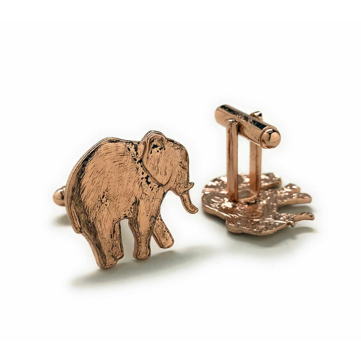 Elephant Cufflinks Rose Gold Antique Majestic Beautiful Walking Elephant Cool Cuff Links cool cufflinks custom cufflinks Image 3