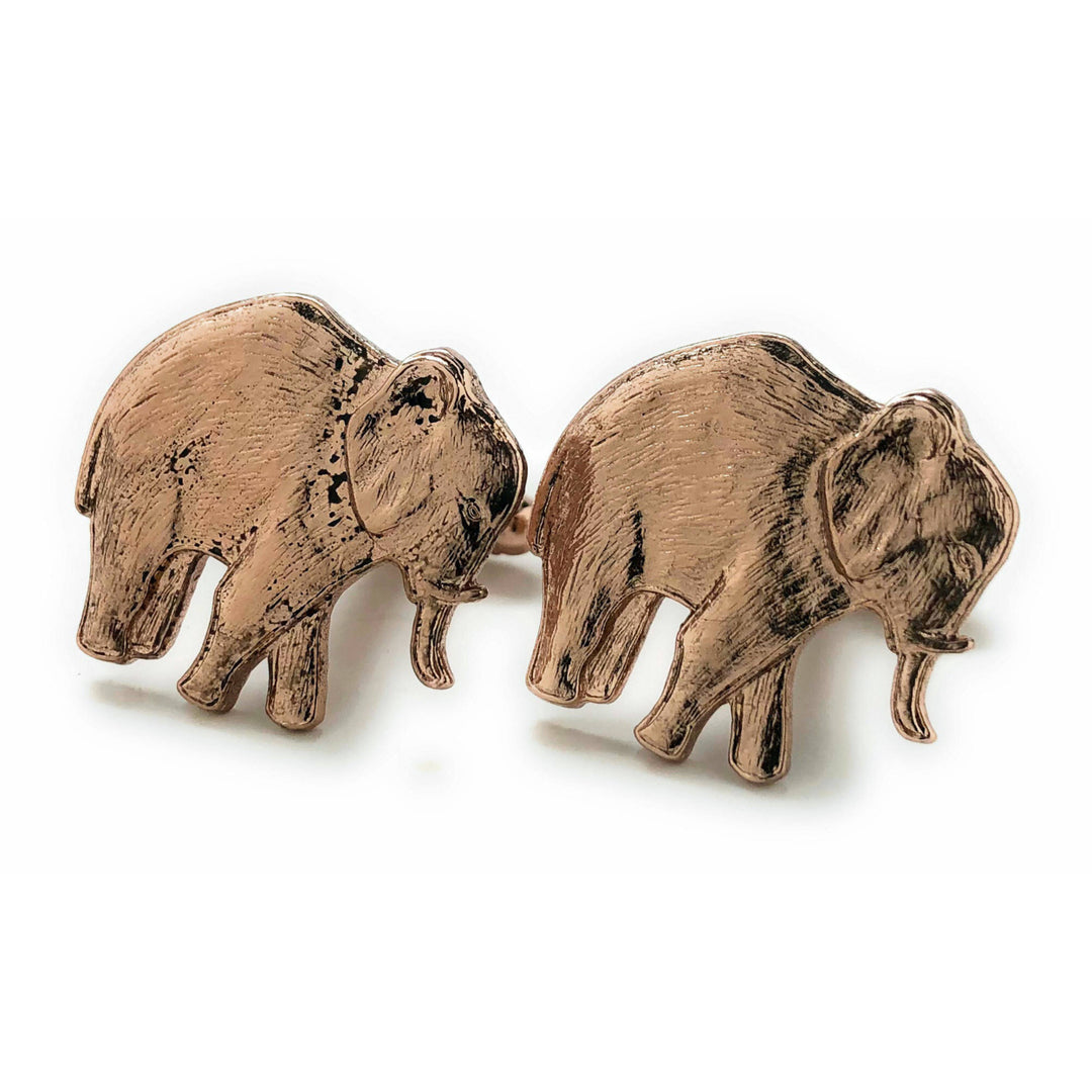 Elephant Cufflinks Rose Gold Antique Majestic Beautiful Walking Elephant Cool Cuff Links cool cufflinks custom cufflinks Image 4