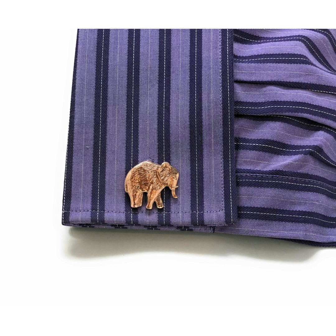 Elephant Cufflinks Rose Gold Antique Majestic Beautiful Walking Elephant Cool Cuff Links cool cufflinks custom cufflinks Image 4