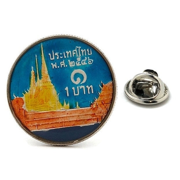 Birth Year Enamel Pin Thailand Enamel Coin Lapel Pin Tie Tack Collector Pin Royal Blue Copper Travel Souvenir Hand Image 1