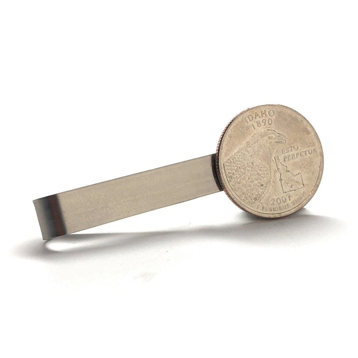 Tie Clip Idaho State Quarter Enamel Coin Tie Bar Travel Souvenir Coins Keepsakes Cool Fun Comes with Gift Box Image 2