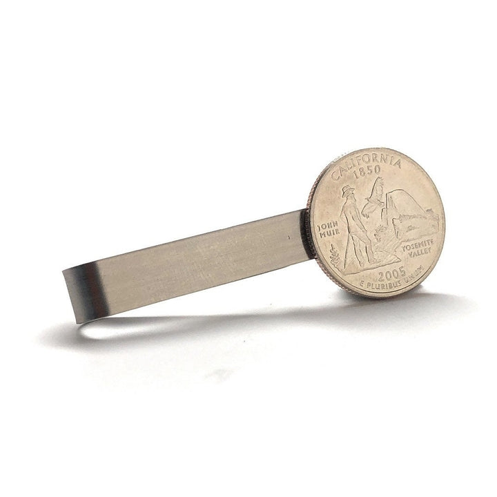 California State Quarter Tie Clip Enamel Coin Tie Bar Travel Souvenir Coins Keepsakes Cool Fun Comes with Gift Box Image 2