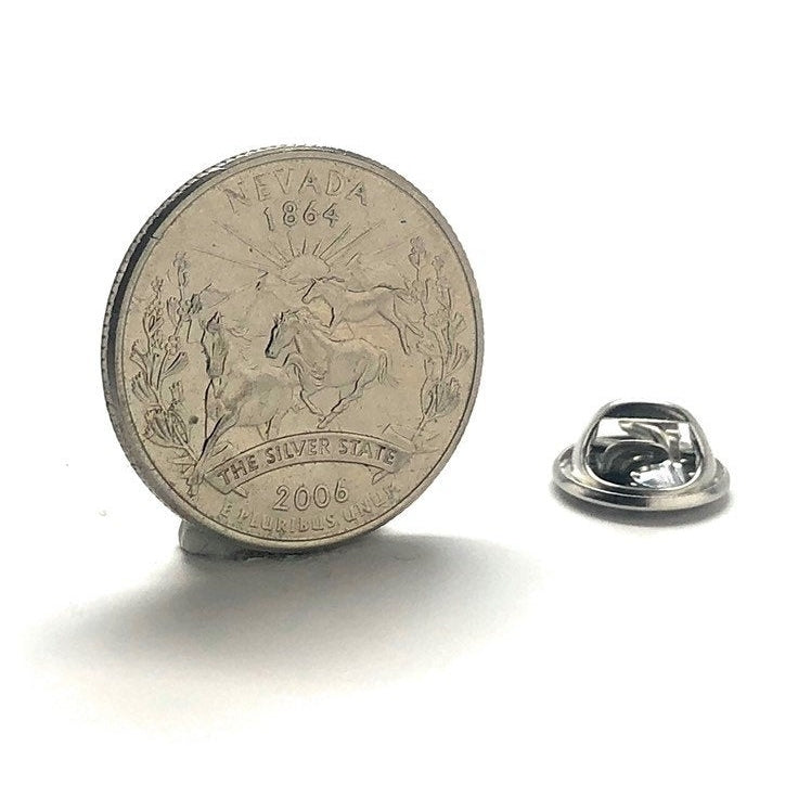 Enamel Pin Nevada State Quarter Enamel Coin Lapel Pin Tie Tack Collector Pin Travel Souvenir Coins Keepsakes Cool Fun Image 1