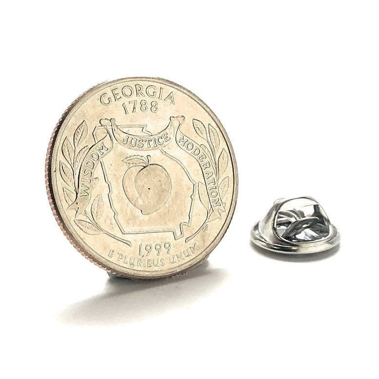 Birth Year Georgia Quarter Tie Tack Lapel Pin Suit Flag State Coin Jewelry USA Keepsakes Cool Fun Gift Box Image 1