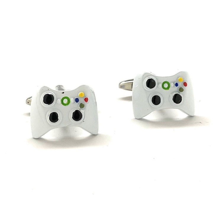 Cufflinks Video Game Controller White Edition Video Gamer Cuff Links Fun Nerdy Custom Cufflinks Cool Unique White Image 1