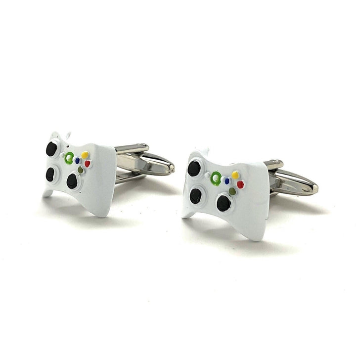 Cufflinks Video Game Controller White Edition Video Gamer Cuff Links Fun Nerdy Custom Cufflinks Cool Unique White Image 4