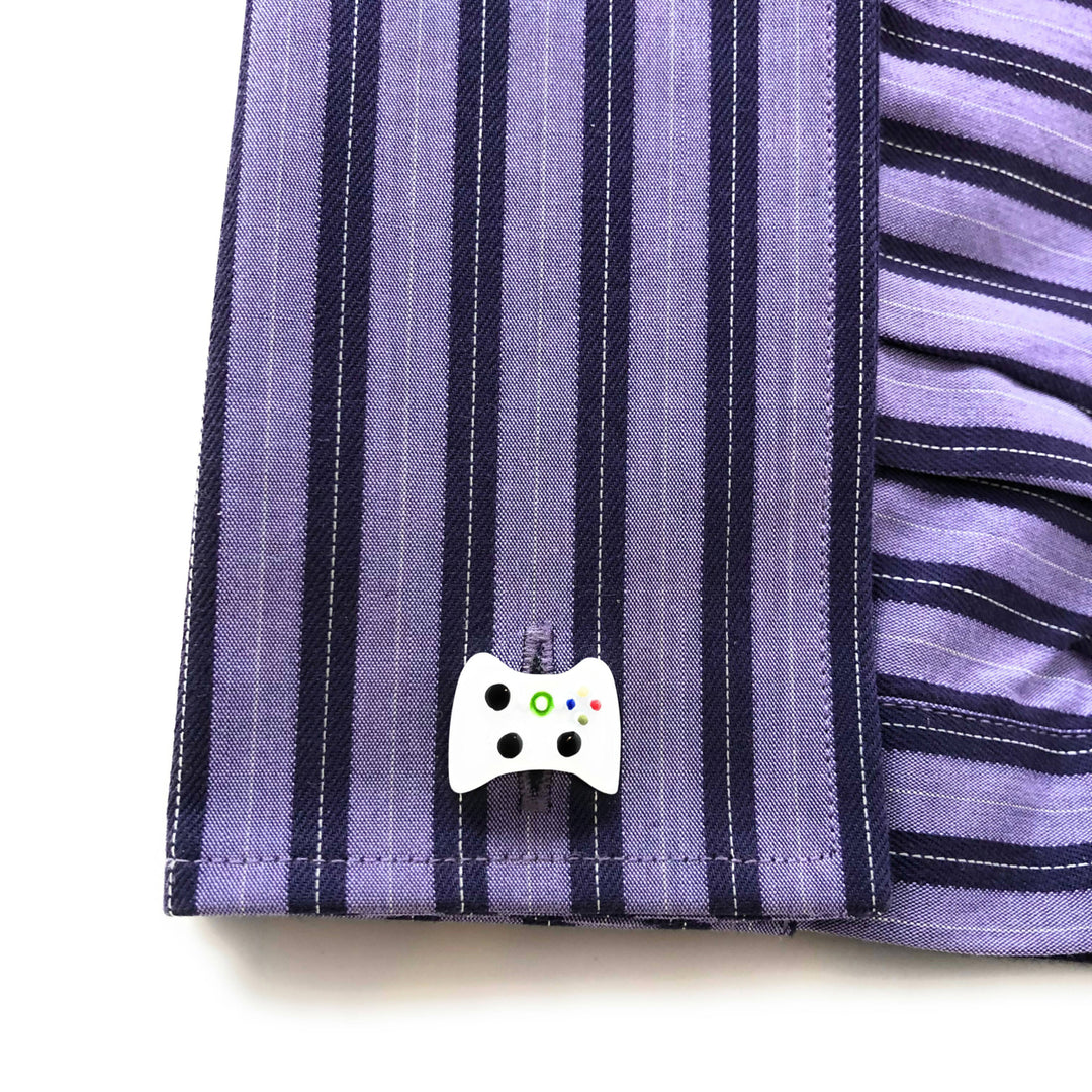 Cufflinks Video Game Controller White Edition Video Gamer Cuff Links Fun Nerdy Custom Cufflinks Cool Unique White Image 4