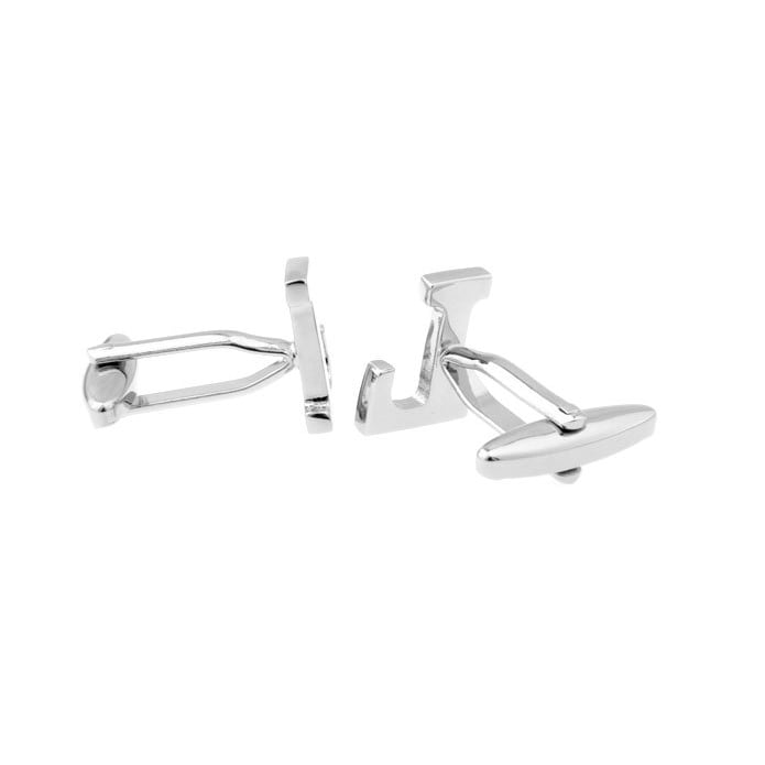 Classic "L" Cufflinks Silver Tone Initial Alaphabet Cut Letters L Cuff Links Groom Father Bride Wedding Anniversary Image 2