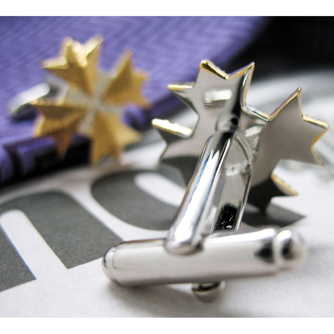 Splintered Stars Admirals Crest Cufflinks Star Trek Into the Darkness Gold Tone Silver Tone Vintage Classic Cuff Links Image 3