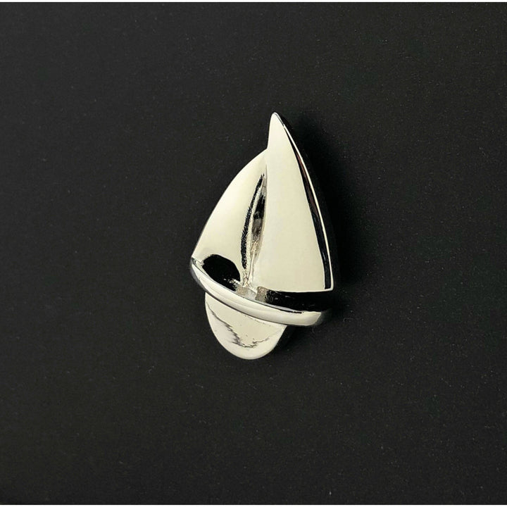 Enamel Pin Sailboat Lapel Pin Silver Tone Sailing Boat Ocean Cruse Sail the Seven Seas Popular Mens Jewelry Unique Image 4