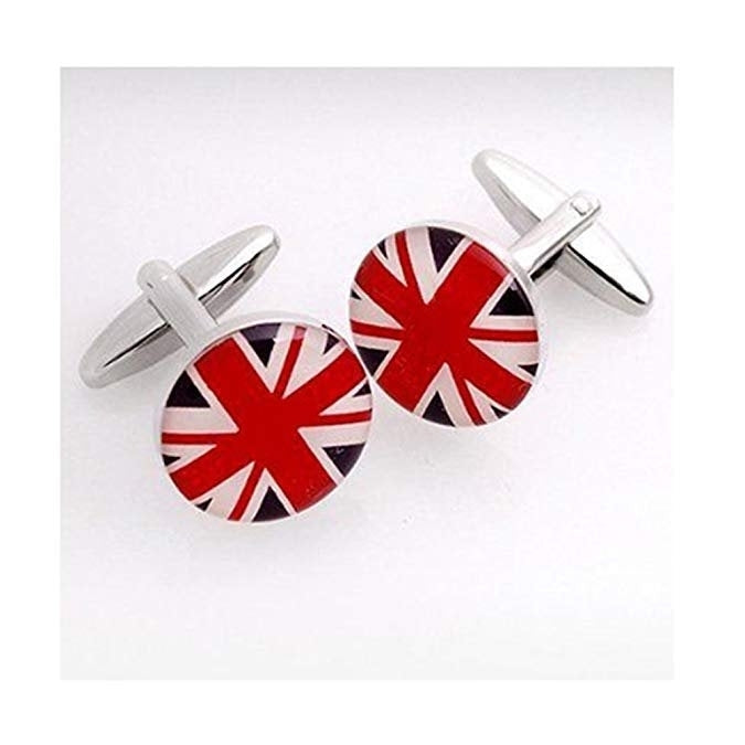 Union Jack Flag Cufflinks UK England London British Flag Round Cuff Links Image 1