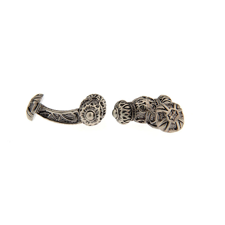 Whistler Scroll Pewter Cufflinks Curved Solid Post Gothic Design Highly Detailed 3D Design Unique Cool Cuff Links Comes Image 2