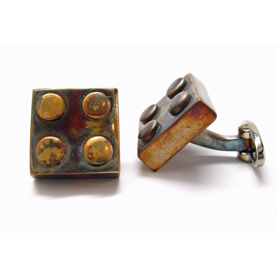 Zombie Apocalyptic Steampunk Brick King Cufflinks Double Blazed Super Cool Cuff Links Let your Inner Nerd Out Love Image 2