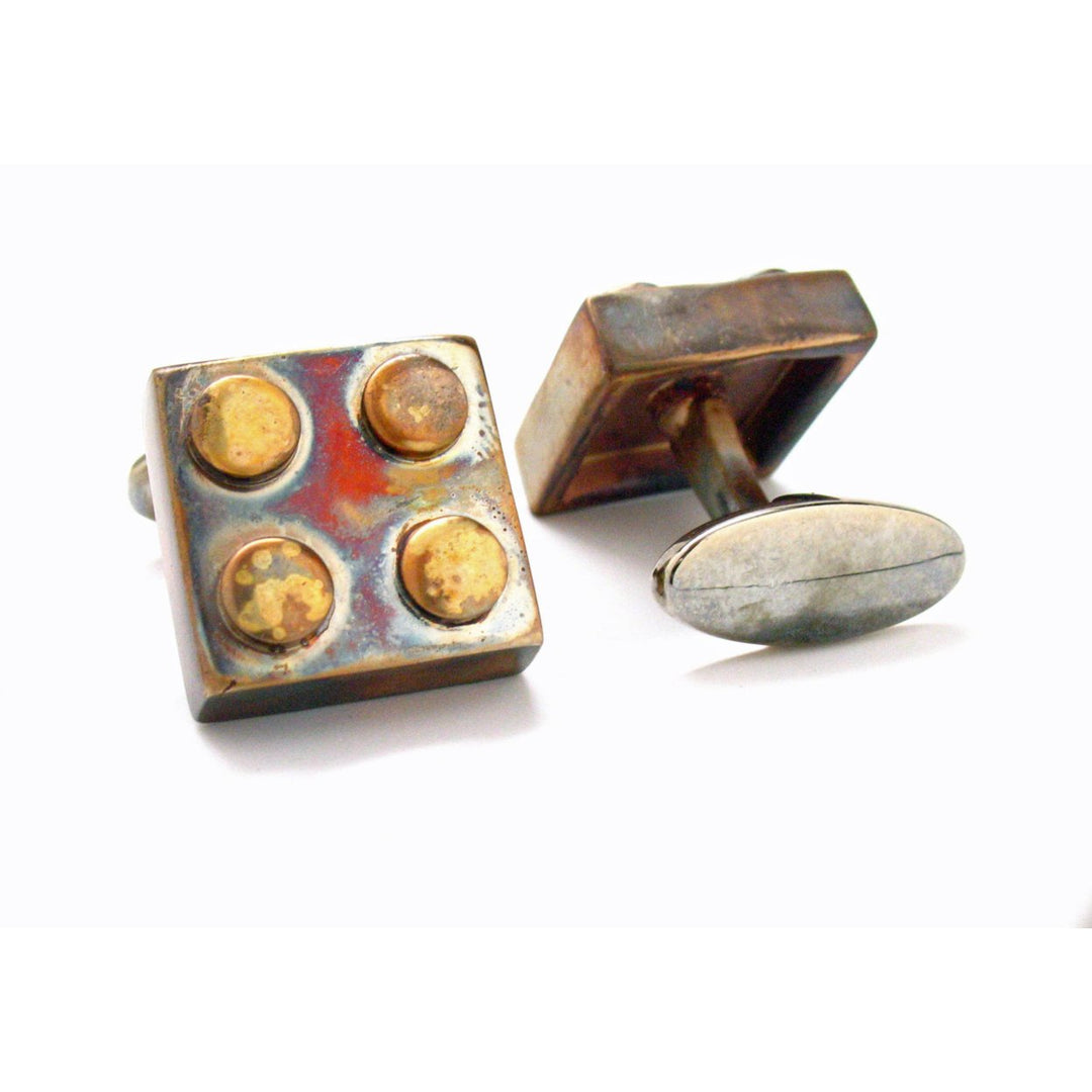 Zombie Apocalyptic Steampunk Brick King Cufflinks Double Blazed Super Cool Cuff Links Let your Inner Nerd Out Love Image 3