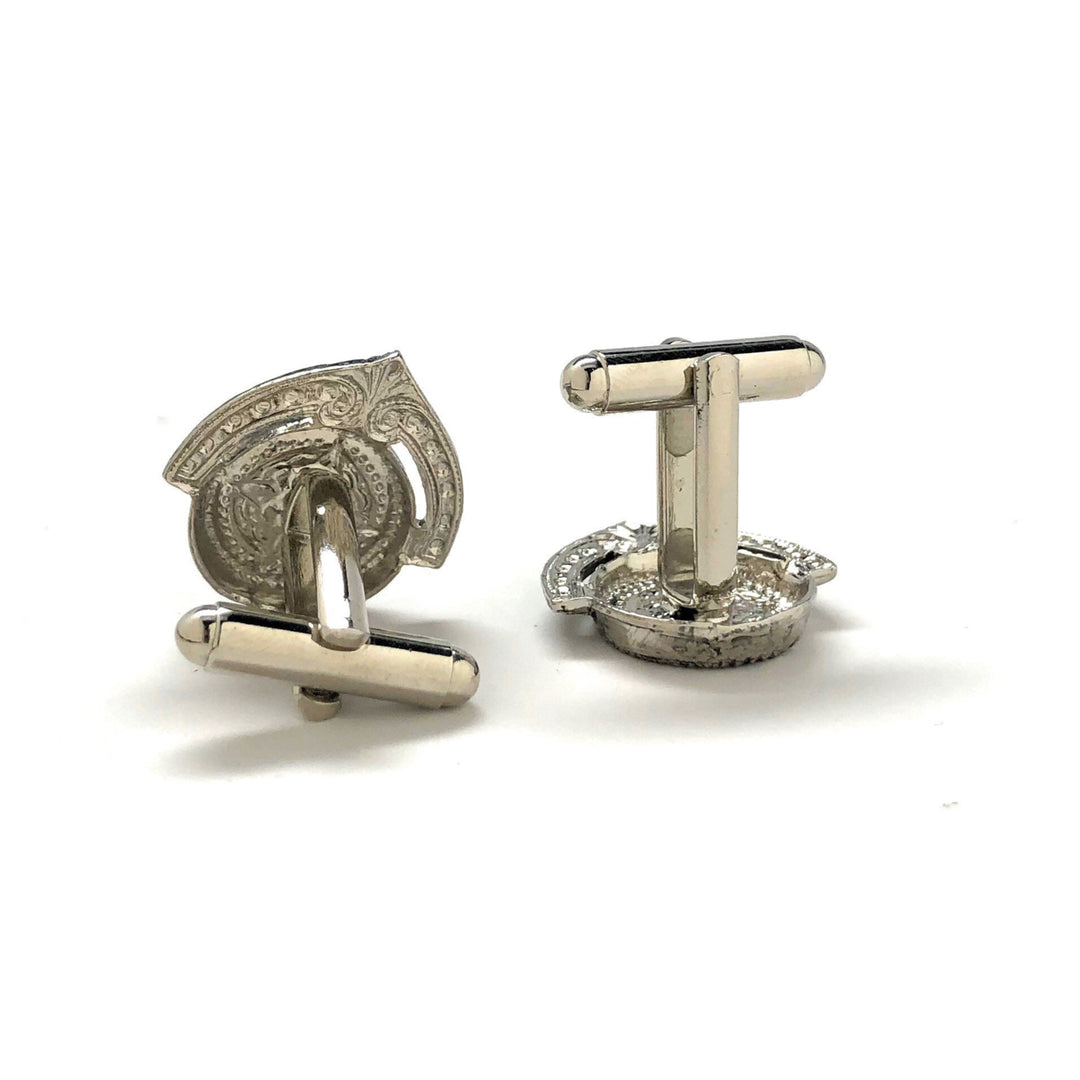 Persian Starlight Crown Cufflinks Silver Tone Cuff Links Image 4