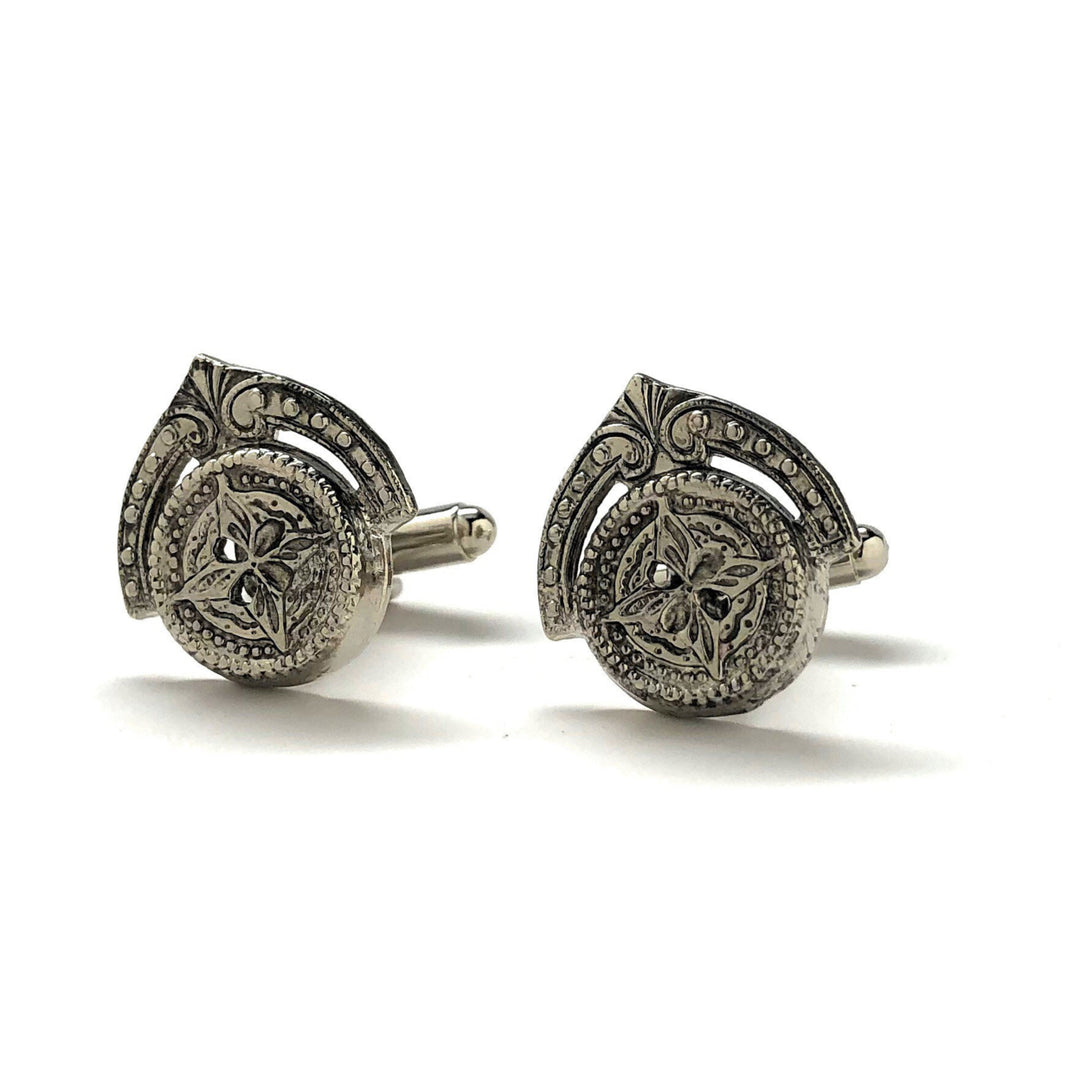 Persian Starlight Crown Cufflinks Silver Tone Cuff Links Image 4