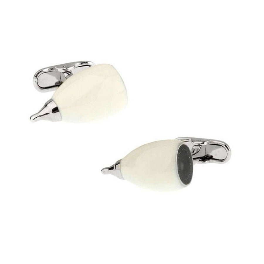 White Jet Engine Cufflinks Love of Flying Heavy White Enamel Aircraft Pilot Aviation Cuff Links Whale Tail Backing Image 1