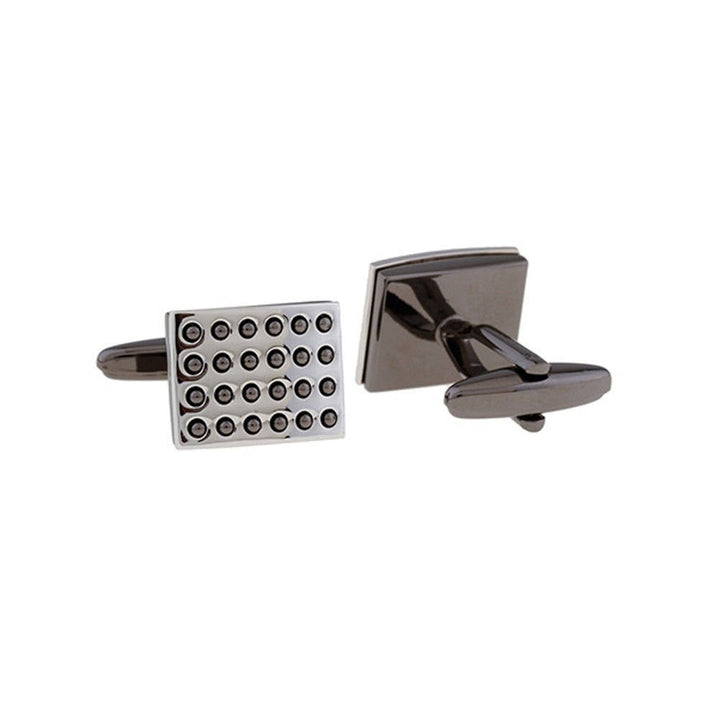 Gunmetal Rivets Design Cufflinks Gunmetal Tone 3D Design Heavy Detailed Cuff Links Comes with Gift Box Image 2