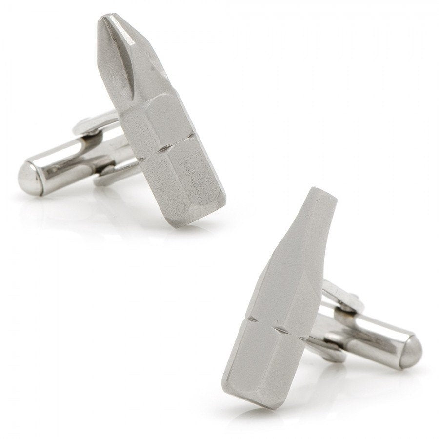 Classic Cufflinks Phillips and Flathead Screwdriver Bit Cuff Links Builder Construction Image 1