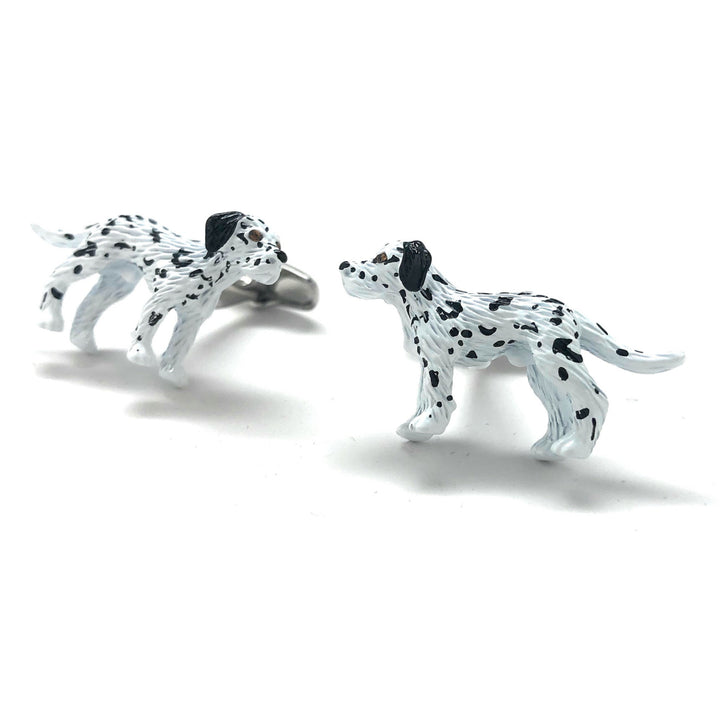 Dog Cufflinks Enamel Dalmatian Dog Cufflinks Mans Best Friend Handpainted crystal eyes Custom Cufflinks Image 4