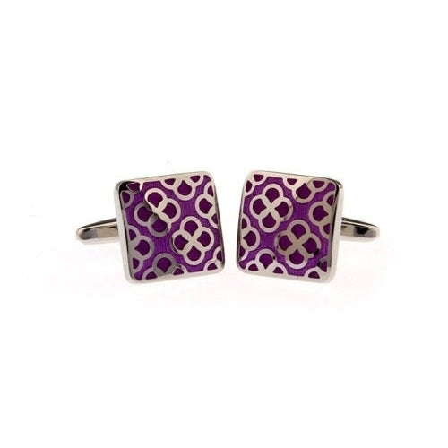 Purple Cufflinks Violet Color Matrix Cufflinks Cuff Links Custom Cufflinks Image 2