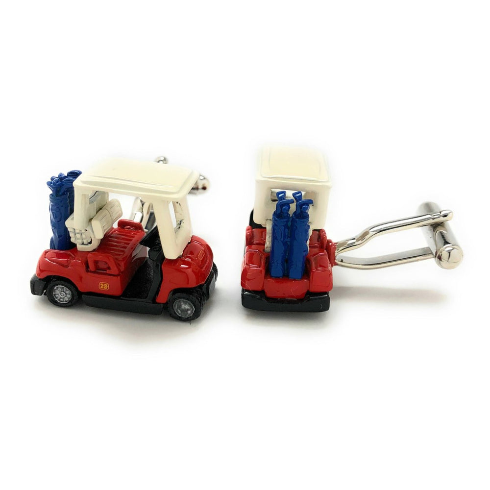 Golf Cart Cufflinks Unique Super Fun 3D Enamel Golf Cart Cuff Links Corporate Gifts Tournament Comes with Gift Box Image 2