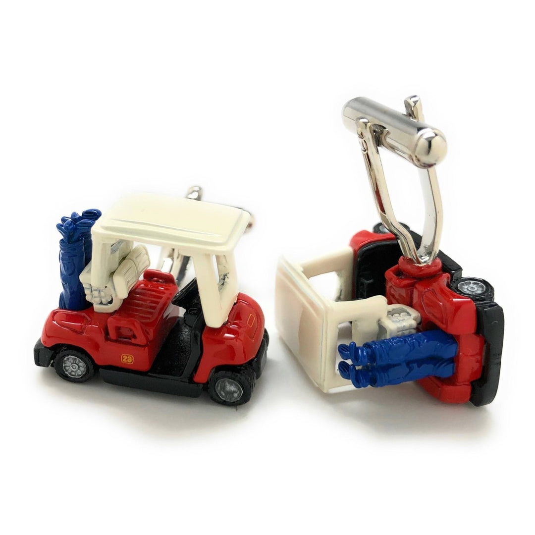 Golf Cart Cufflinks Unique Super Fun 3D Enamel Golf Cart Cuff Links Corporate Gifts Tournament Comes with Gift Box Image 3