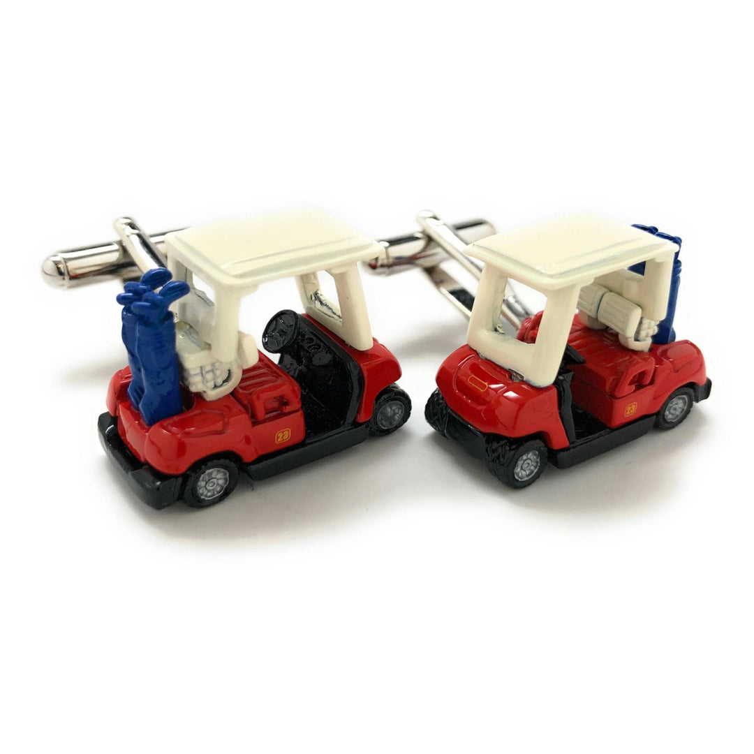 Golf Cart Cufflinks Unique Super Fun 3D Enamel Golf Cart Cuff Links Corporate Gifts Tournament Comes with Gift Box Image 4