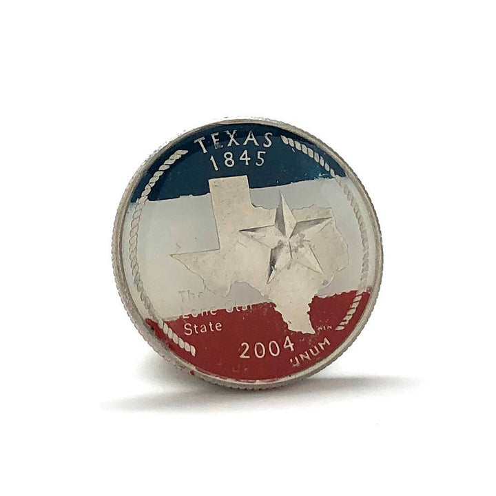 Texas Pin Lapel Pin Hand Painted Texas State Quarter Enamel Coin Collector Tie Tack Lonestar State Coins Missionary Image 4